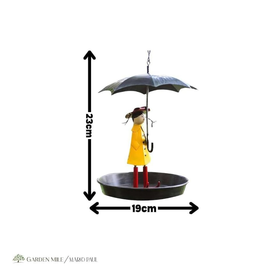 image 1 of Marco Paul Metal Umbrella Bird Feeder and Bath