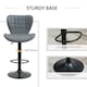 image 4 of HOMCOM Bar Stools Set of 2 Adjustable Height Swivel PU Leather Bar Chairs Grey