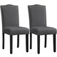 image 1 of Yaheetech Set of 2 Modern Fabric Upholstered Dining Chairs Grey | Dark Grey