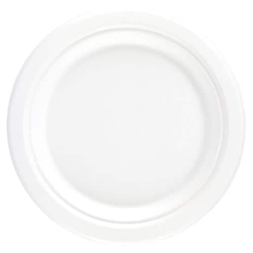 White Round Compostable Bagasse Plates 26cm - Pack of 25