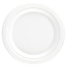 White Round Compostable Bagasse Plates 26cm - Pack of 25