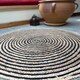 image 3 of CHAKKAR DARK Stripe Round Rug Braided in Beige Black - Jute - L120 x W120 - Beige/Black Black