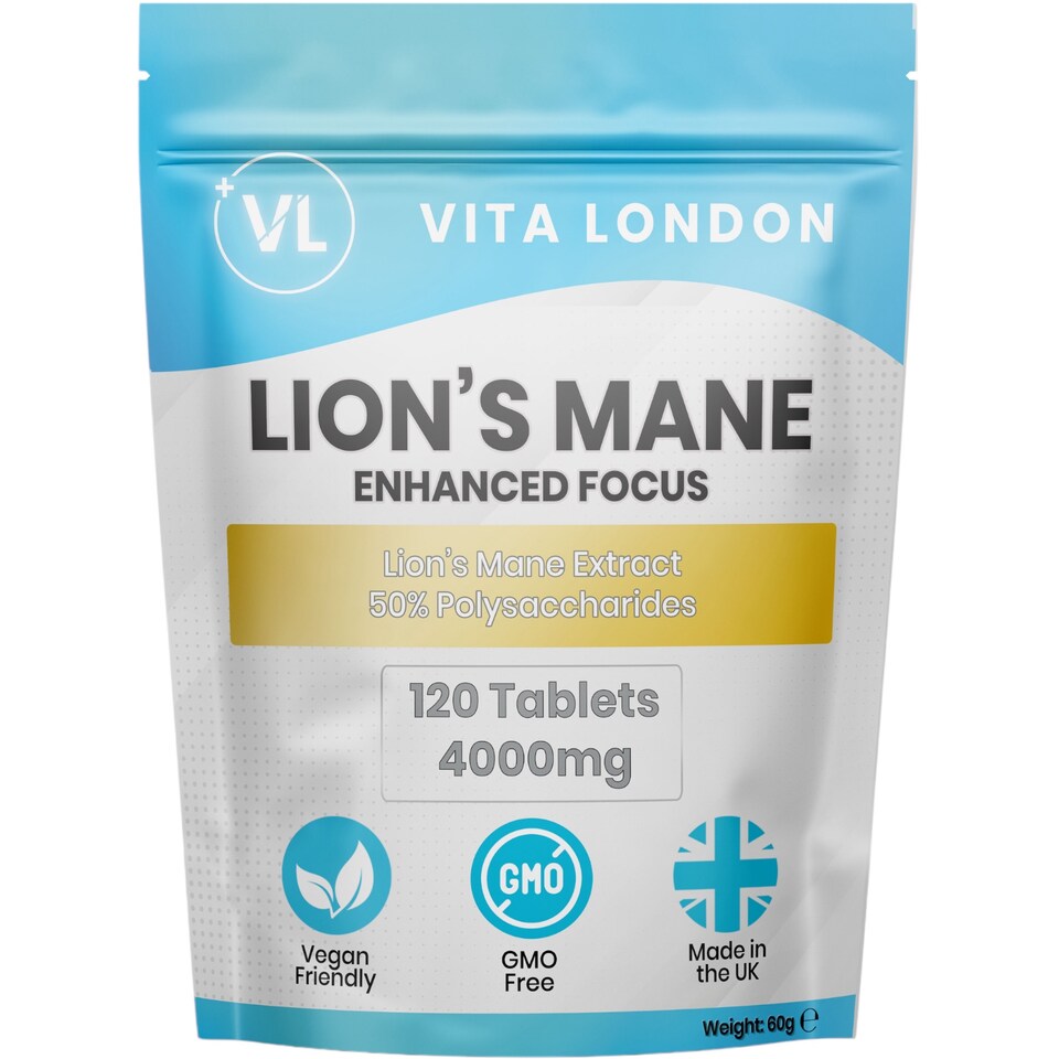 image 1 of Lion's Mane - 4000mg - Focus Mushroom Supplement - 120 Tablets