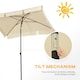 image 3 of Outsunny Aluminium Sun Umbrella Parasol Patio Rectangular 2M x 1.3M Beige