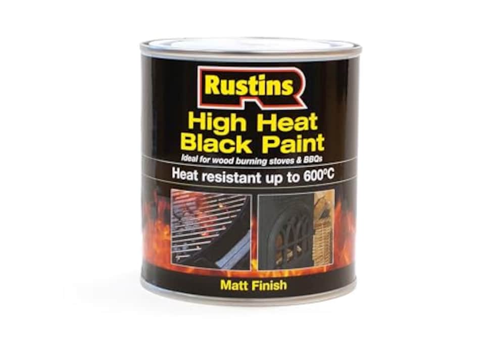 image 1 of Rustins High Heat Paint 600C Black 250Ml - HRBL250
