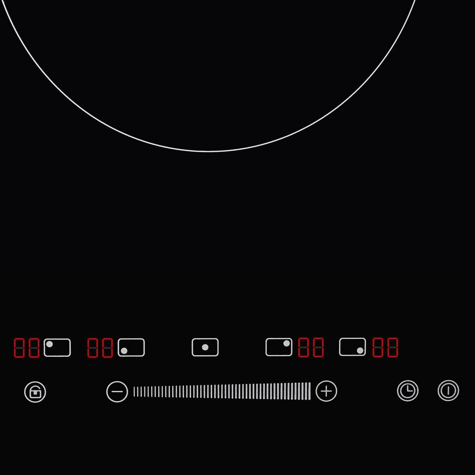 image 1 of SIA INDH90BL 86cm Black Touch Control 5 Zone Induction Hob With Child lock