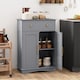 image 3 of COSTWAY Floor Storage Cabinet Buffet Sideboard with Drawer-Grey
