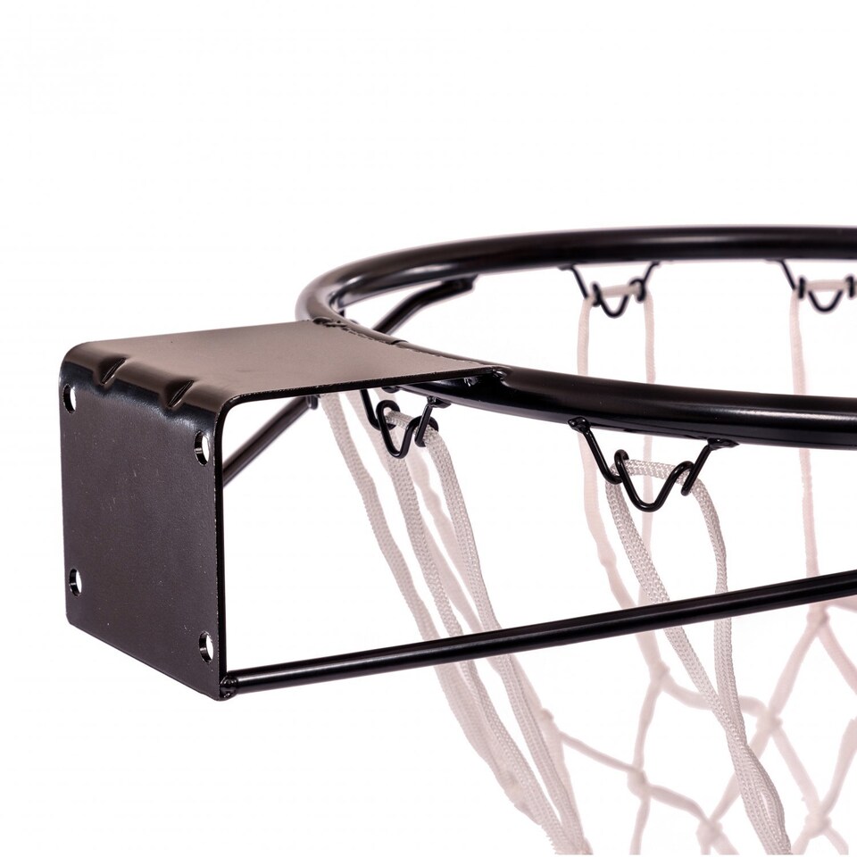 image 1 of Heavy Duty Wall Mounted Full Size Black Basketball Hoop Rim and Net