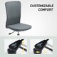 image 6 of HOMCOM Armless Computer Desk Chair, Makeup Vanity Chair for Home, Grey 