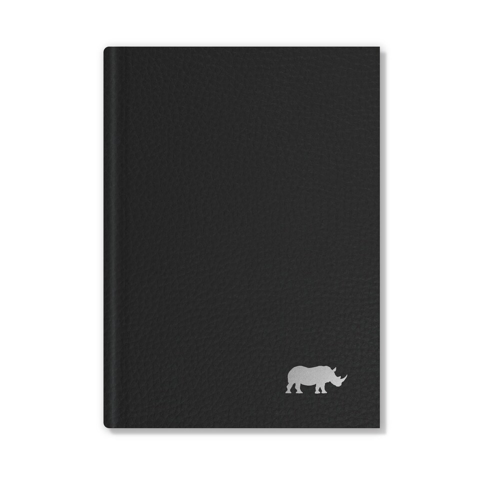 image 1 of Rhino A6 Flexiback Notebook Charcoal 160 Page 7mm Lined 5 Pack