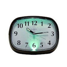 Hometime Alarm - Oval with Light & Snooze Black *(60/100)* Black
