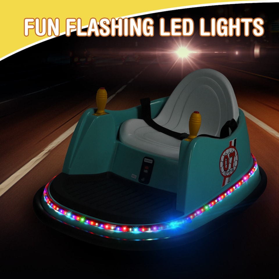 image 1 of COSTWAY Kids Ride-On Bumper Car 6V Electric Bumper Car Green