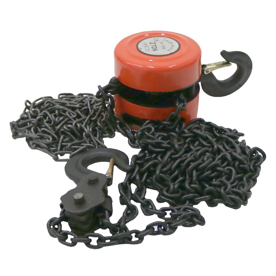 image 1 of 2 Ton Chain Lifting Block & Tackle Hoist Heavy Duty Load