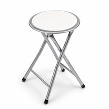 White Padded Folding Breakfast Kitchen Bar Stool Seat | White
