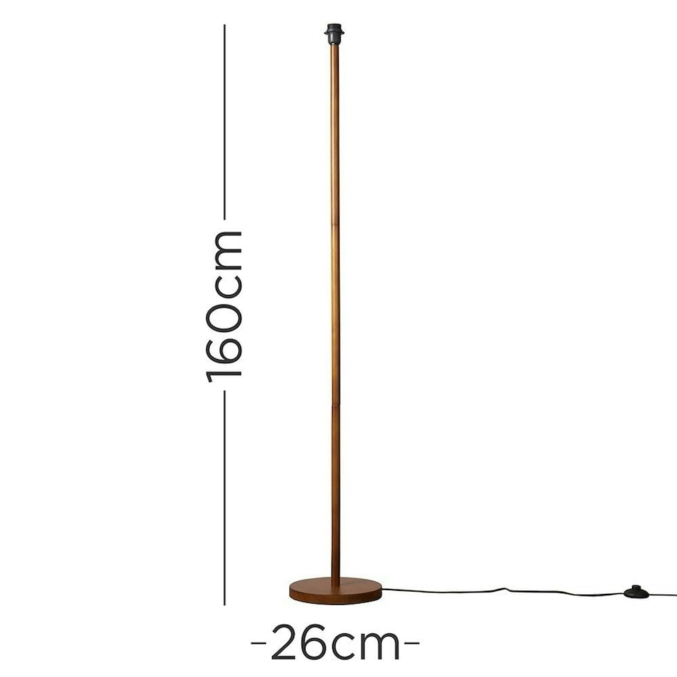 image 1 of ValueLights Modern Dark Wood Floor Lamp Base | Brown