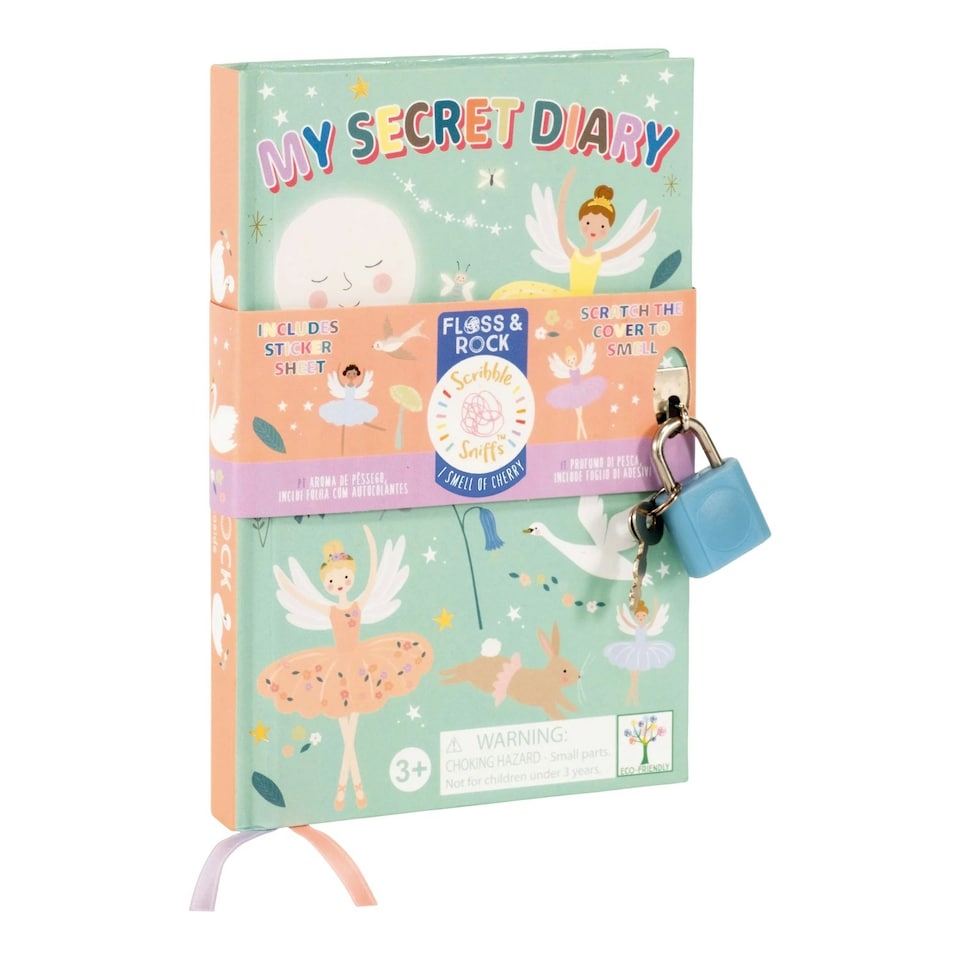 image 1 of Floss & Rock Children's Lockable Secret Diary Notebook - Enchanted Ballerina