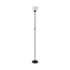 ValueLights Dalby Black Single Uplighter Floor Lamp White Shade | Black