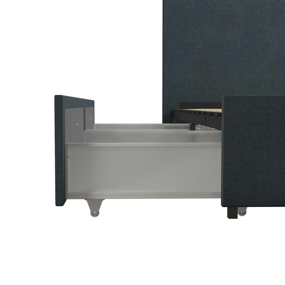 image 1 of Kelly Bed with Storage Fabric Navy, Single