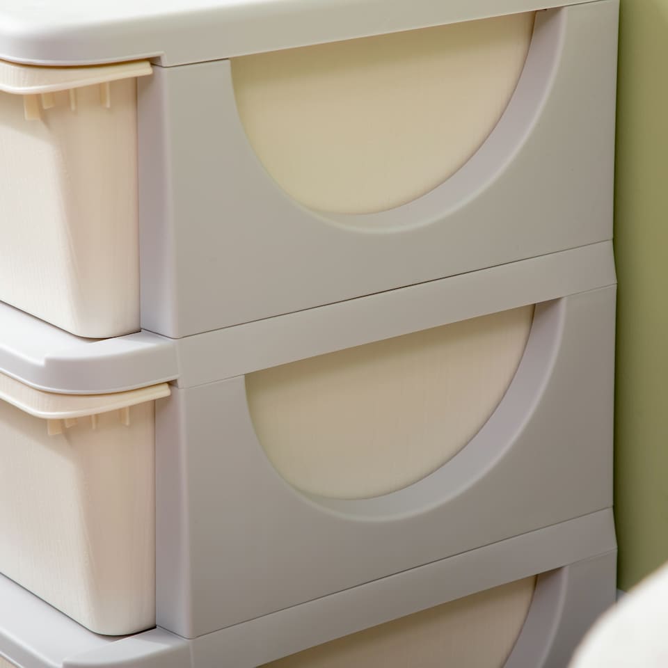 image 1 of HOMCOM Kids Storage Units with Drawers Chest Dresser Tower | Cream | 37 x 37 x 56.5 cm