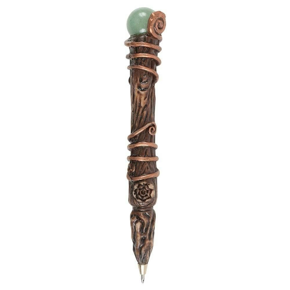 Something Different Crystal Aventurine Wand Pen - Brown/Green - One Size