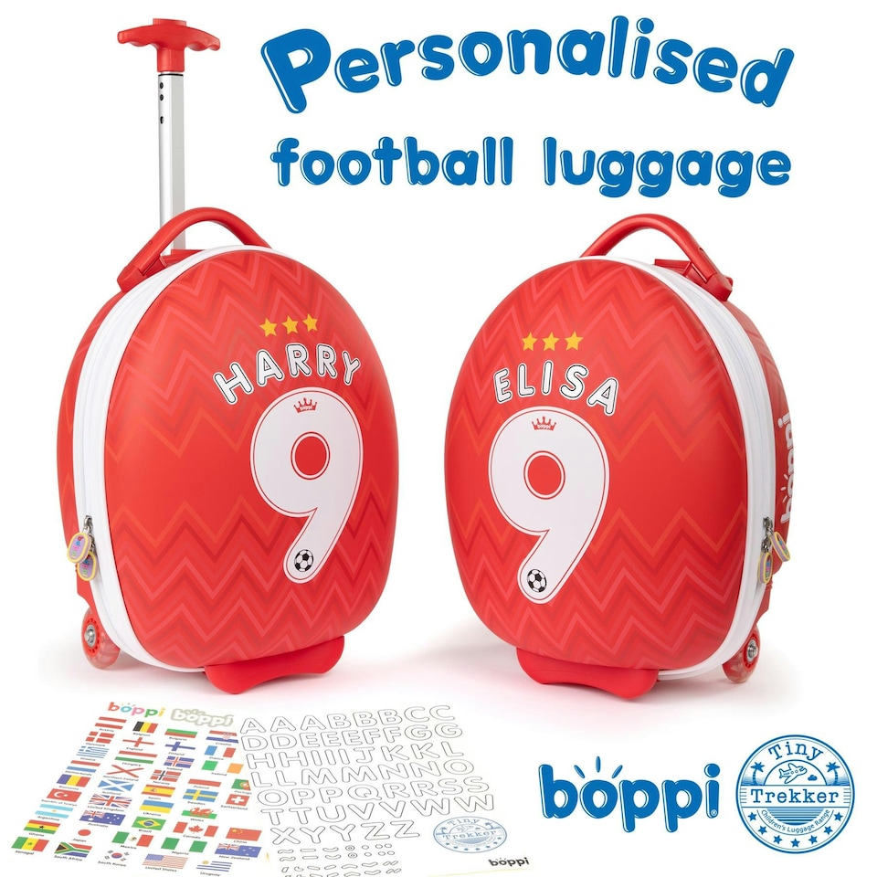 image 1 of boppi Tiny Trekker Luggage Case - Football Red