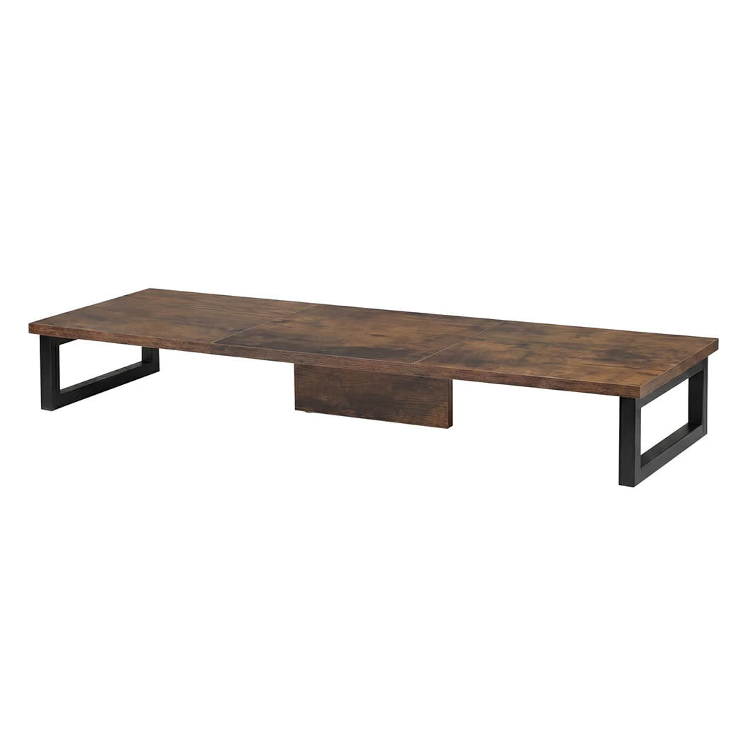 Levede Computer Monitor Stand Riser Office Dual Screen Shelf Desktop Organise in Brown