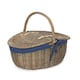 image 8 of Antique Wash Finish Oval Lined Picnic Basket Blue | Navy Blue | One Size