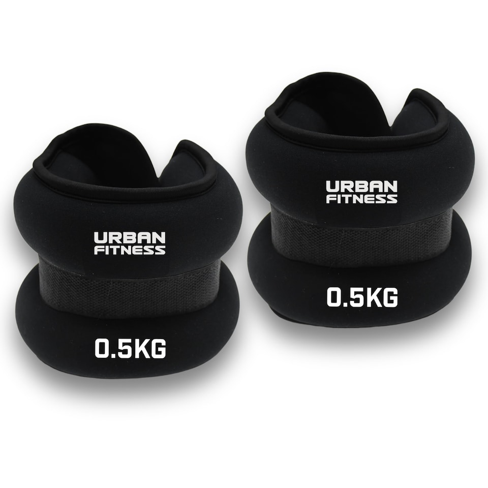 image 1 of Urban Fitness Neoprene Ankle Wrist Weights, Pair Of 2, Adjustable, Comfort Fit, Strength Training, Cardio, Rehabilitation, 2 X 0.5kg