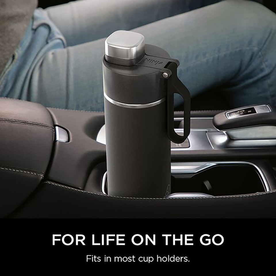 image 1 of Ninja Thirsti 700ml Travel Bottle with BubbleLock technology Black DW2401EUUKBK