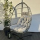 image 4 of Azura Hanging Egg Chair - Swing Pod Egg Chair - Large with deep Grey Cushions