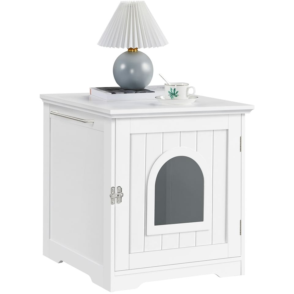 image 1 of Yaheetech Cat Litter Box Enclosures White | One Size