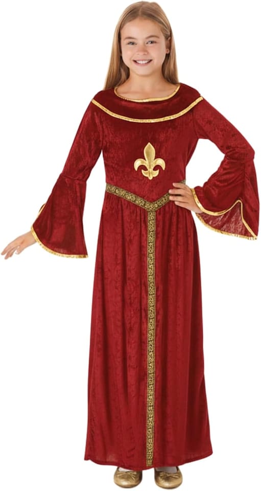image 1 of Red Tudor Girls Historical Medieval World Book Day Kid Fancy Dress Costume Child(4-6 Years)