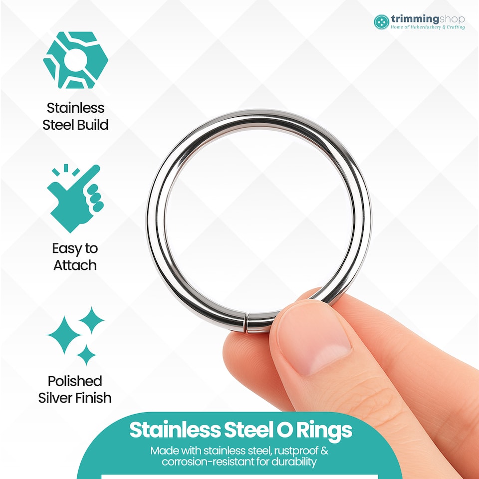 image 1 of 38mm O Rings Stainless Steel Split Rings Round Ring Keyring Hoops - Silver