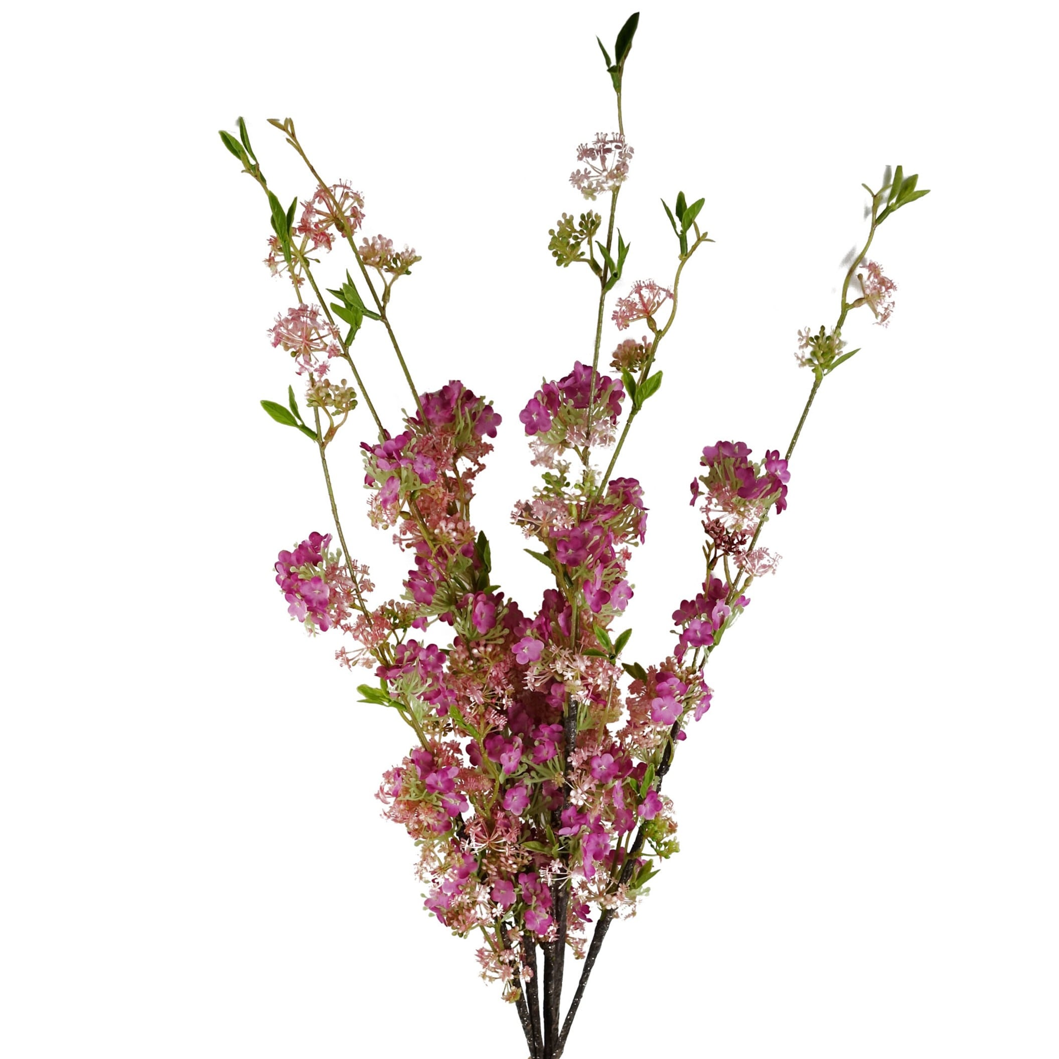 Pegdev Pack of 6 100cm Artificial Pink Blossom Spray with Silk Flowers