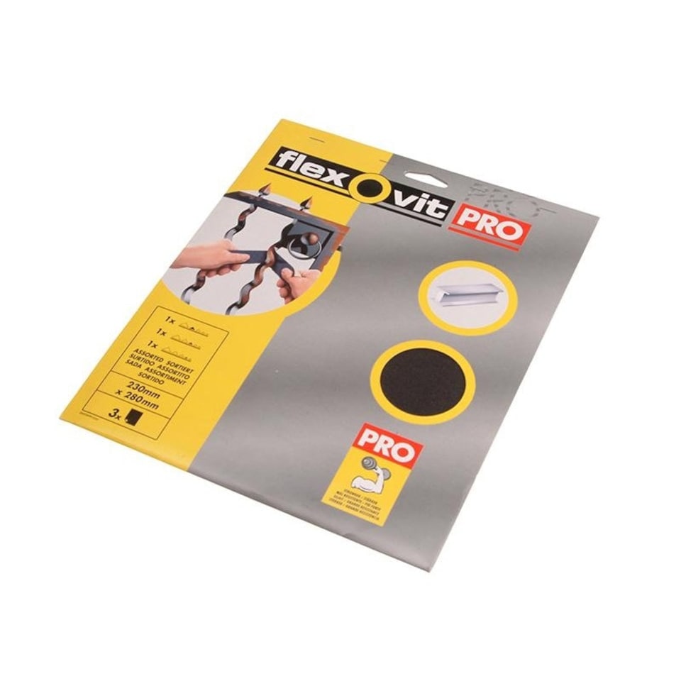 Flexovit Emery Cloth Sanding Sheets 230 X 280mm - Multi Colour - 230 x 280mm