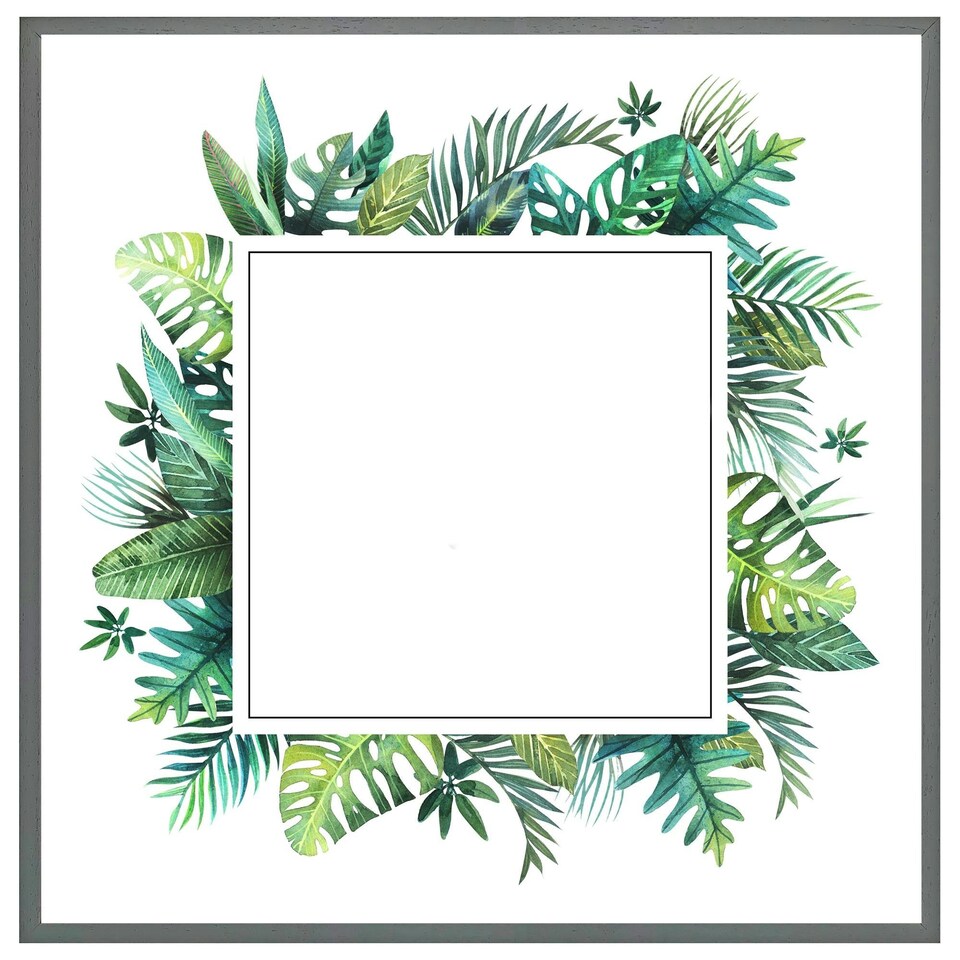 image 1 of Square botanical border (Picture Frame) White | XL