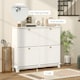 image 5 of HOMCOM Narrow Shoe Cabinet with 4 Flip Drawers Adjustable Shelves White | Gold | 119.5W x 23.5D x 87H cm