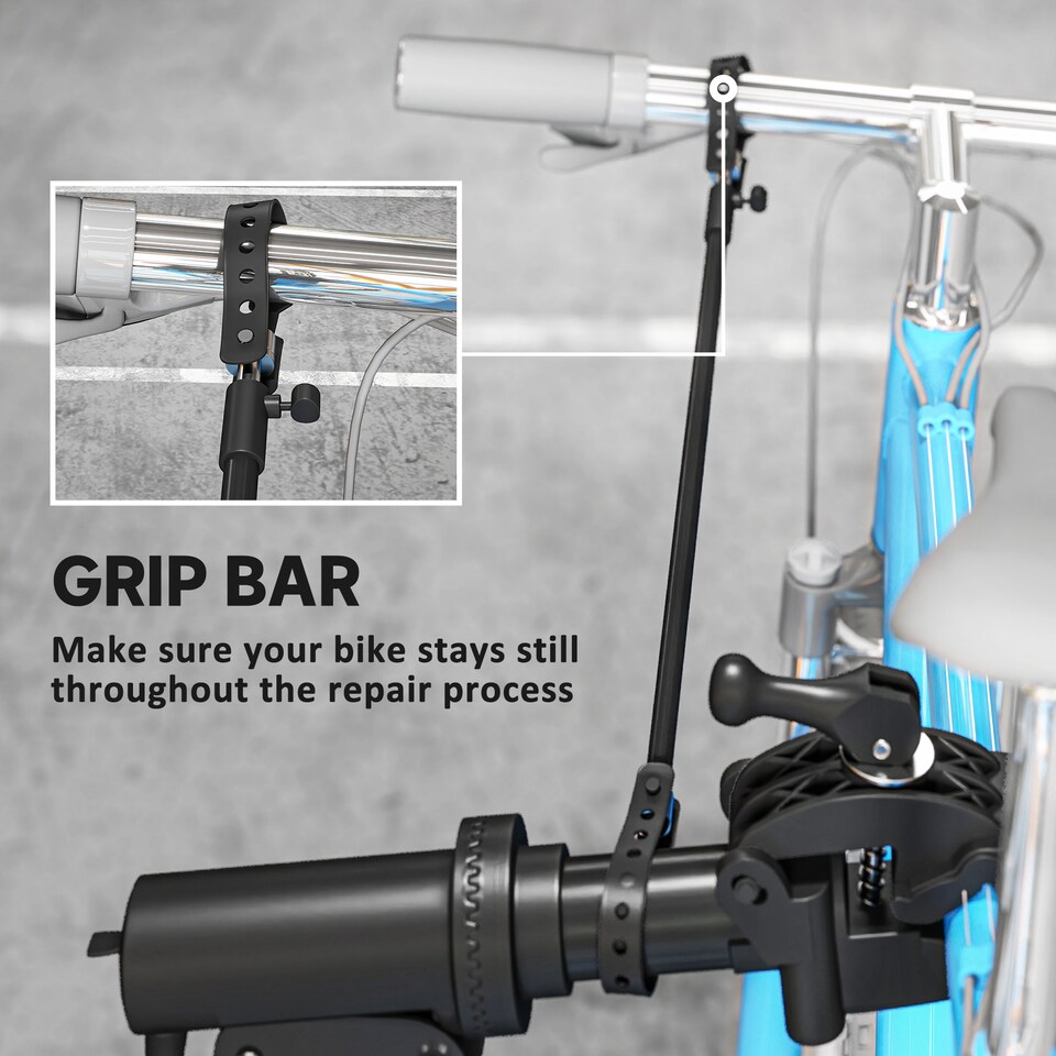 image 1 of HOMCOM Bike Repair Stand, Heavy Duty Bike Stand for Maintenance, Height Adjustable, Foldable
