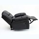 image 4 of Chester Bonded Leather Manual Recliner Chair with Heat And Massage (Black)