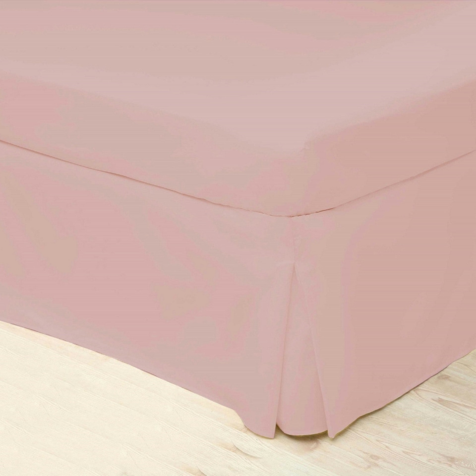 Belledorm Easycare Percale Platform Valance - Powder Pink - Single