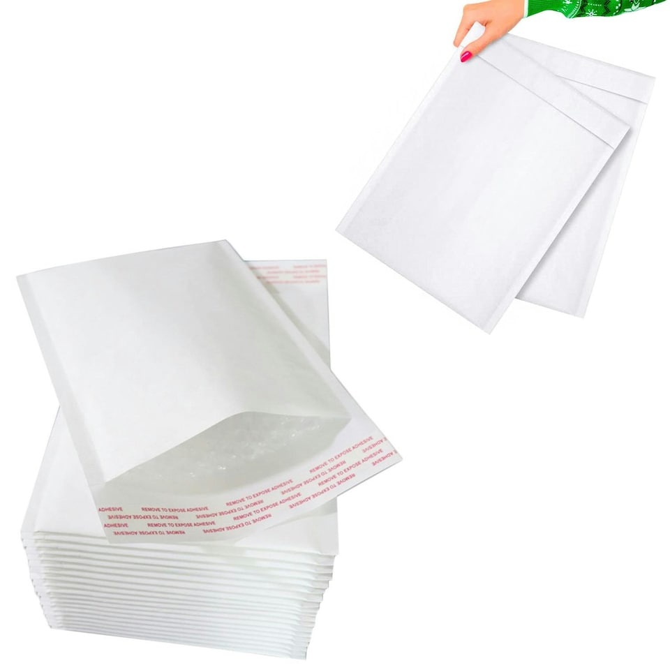 image 1 of 100 x Size 9 (290x445mm) White Padded Bubble Lined Secure Self Sealing Peel & Seal Mailing Postal Envelopes White | One Size