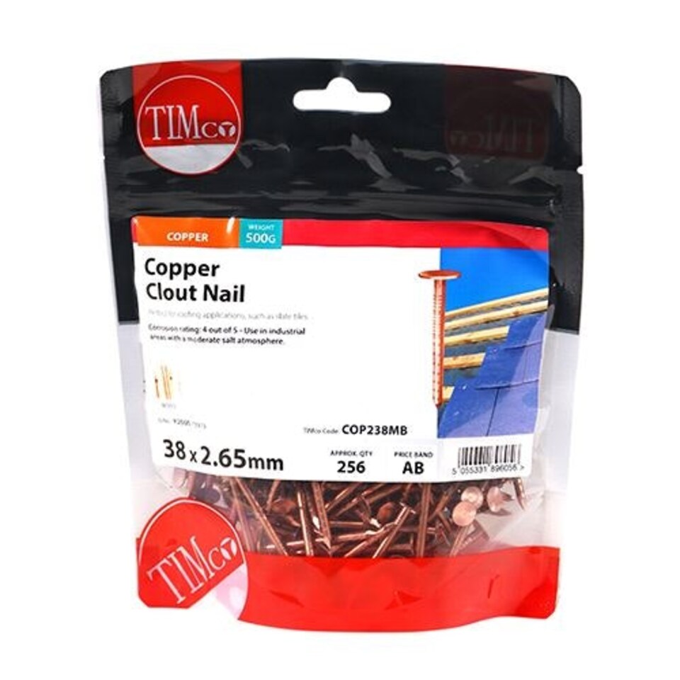 image 1 of Timco - Clout Nails - Copper (Size 38 x 2.65 - 0.5 Kilograms)
