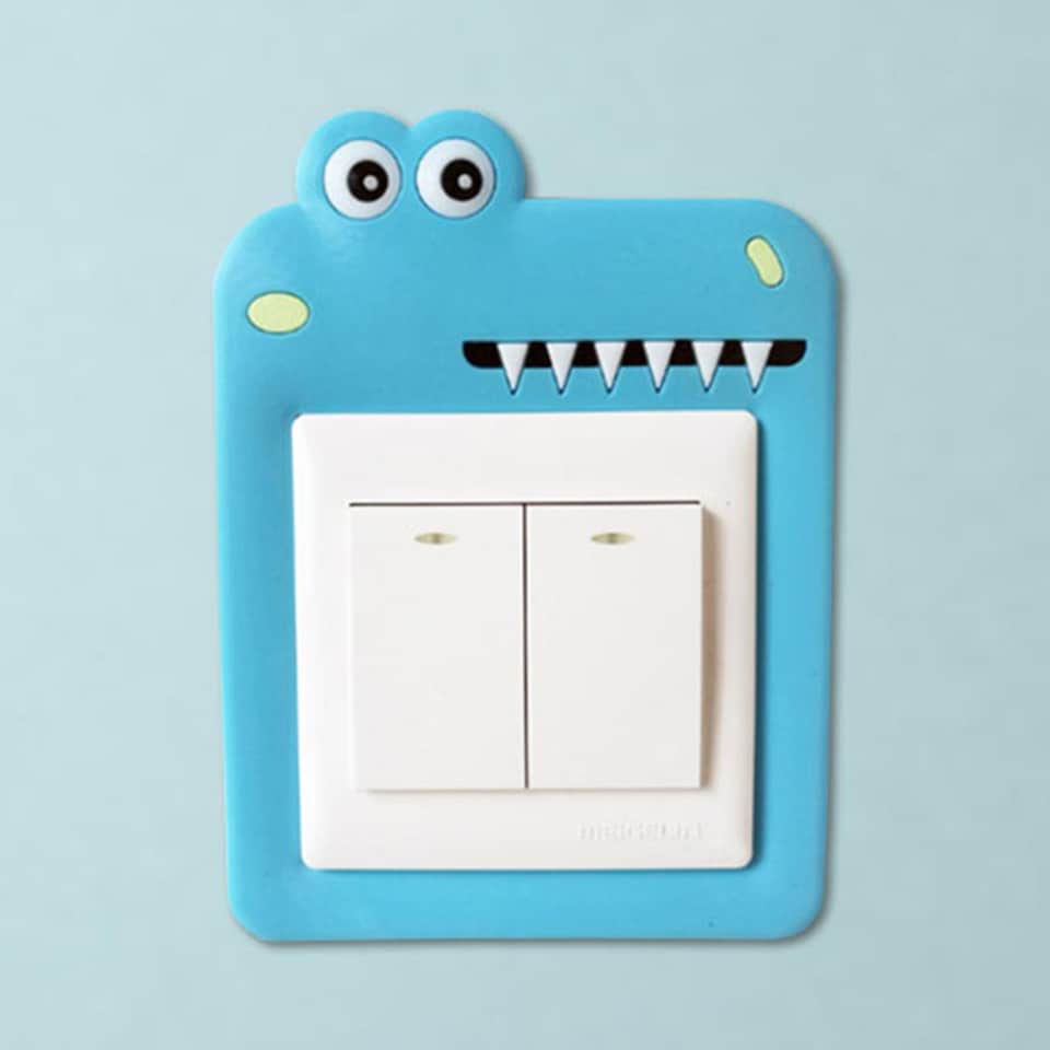 image 1 of Haven Novelty Electrical Outlet Waterproof Switch Cover Sticker, Blue Shark