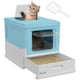 image 6 of PawHut Hooded Cat Litter Box, Pet Toilet w/ Scoop, Tray - Light Blue Blue