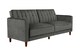 image 2 of Pin tufted transitional Sofa Bed in velvet grey | Grey | GREY | Three Seater
