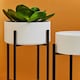 image 5 of Interiors by Premier Sturdy And Durable Small White And Black Floor Standing Planter, Contemporary Design Outdoor Pot For Flowers White
