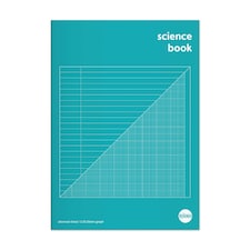 Rhino A4 64 Page Green 8mm Lined with Margin and 20mm Graph Ruling Reverse Science Book
