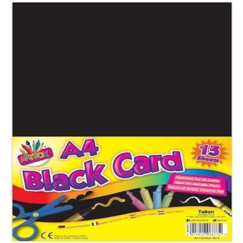 image 1 of ArtBox A4 Black Card (Pack of 15 Sheets)