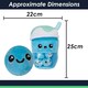 image 6 of Boba Tea Soft Toy Cute Plushie Huggable Cuddly Stuffed Toy Gift 25cm Blue