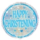 image 1 of Blue Christening Holographic Round Foil Helium Balloon 46cm / 18 in